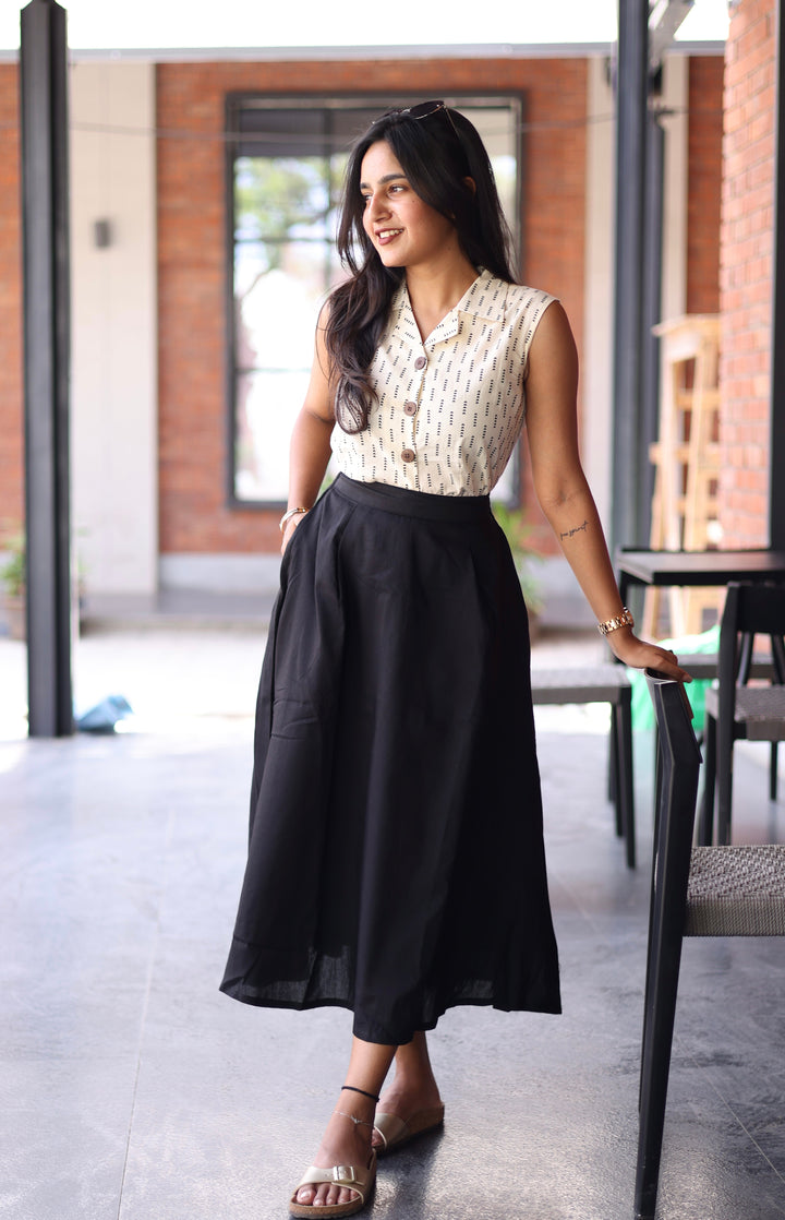Black Midi Skirt Combo