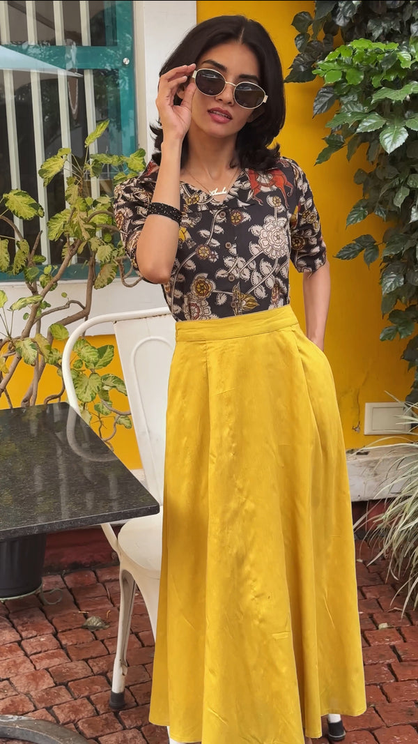 Yellow Midi Skirt