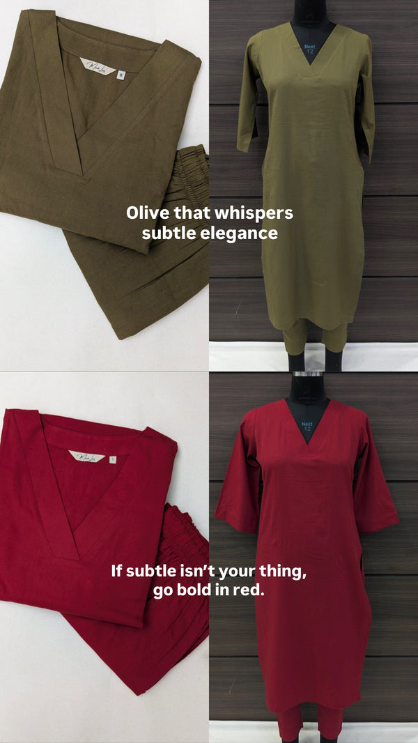 Niketa Co-Ord Set (Cotton Linen) - 2 Colours