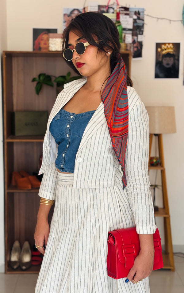 Linen Blazer & Skirt Combo