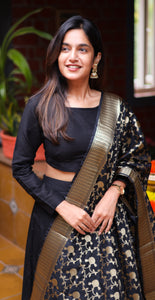 Black Dupatta Skirt Combo