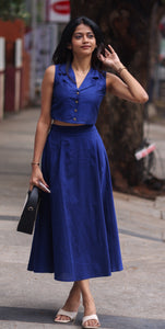 Royal Blue Skirt Combo