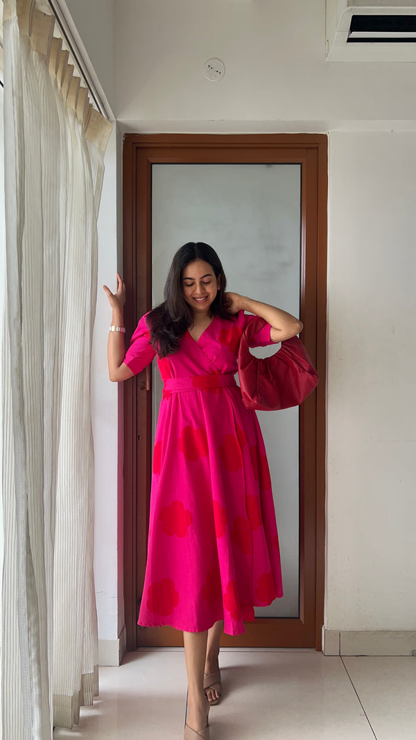Cotton linen Wrap dress - 3 Prints