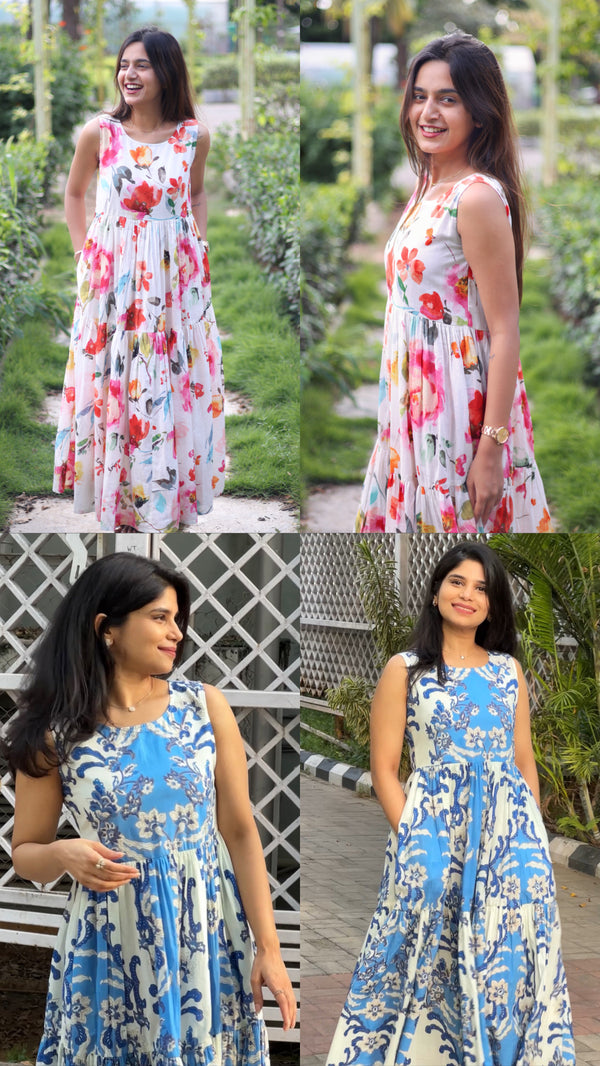 Floral Tier Dress - 2 Prints