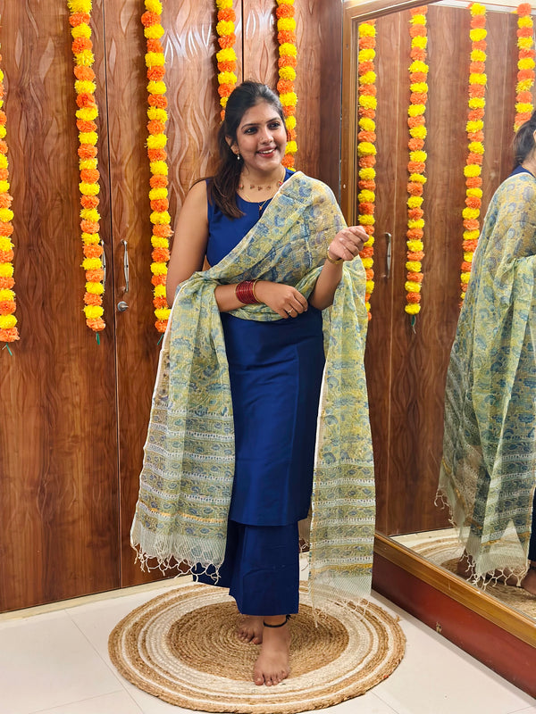 Green Kota Dupatta Combo