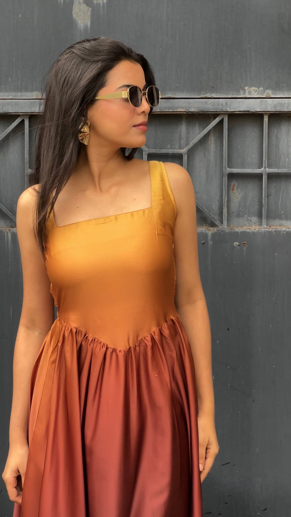 Satin Sundowner Ombre Gown