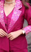 Pink Semi Silk 3Pc Suit