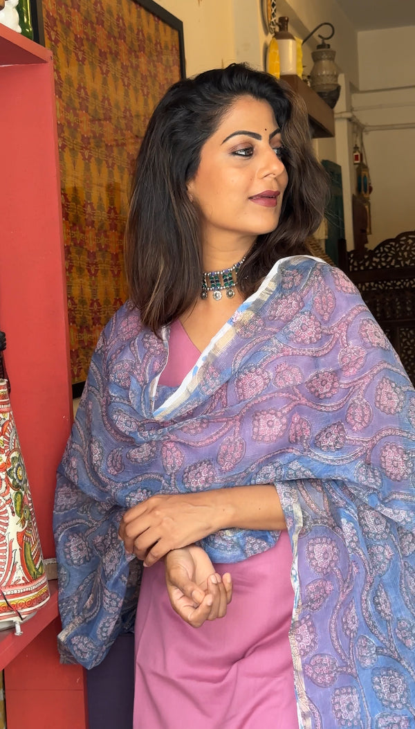 Blue Pink Kota Dupatta Combo