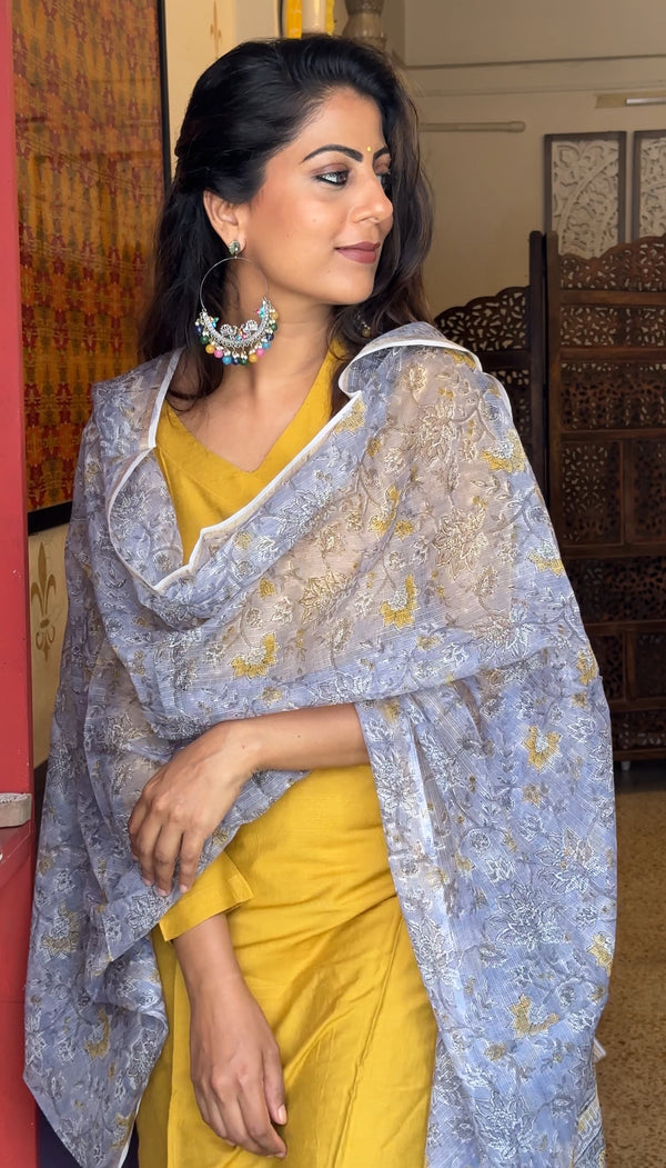 Blueberry Kota Dupatta Combo