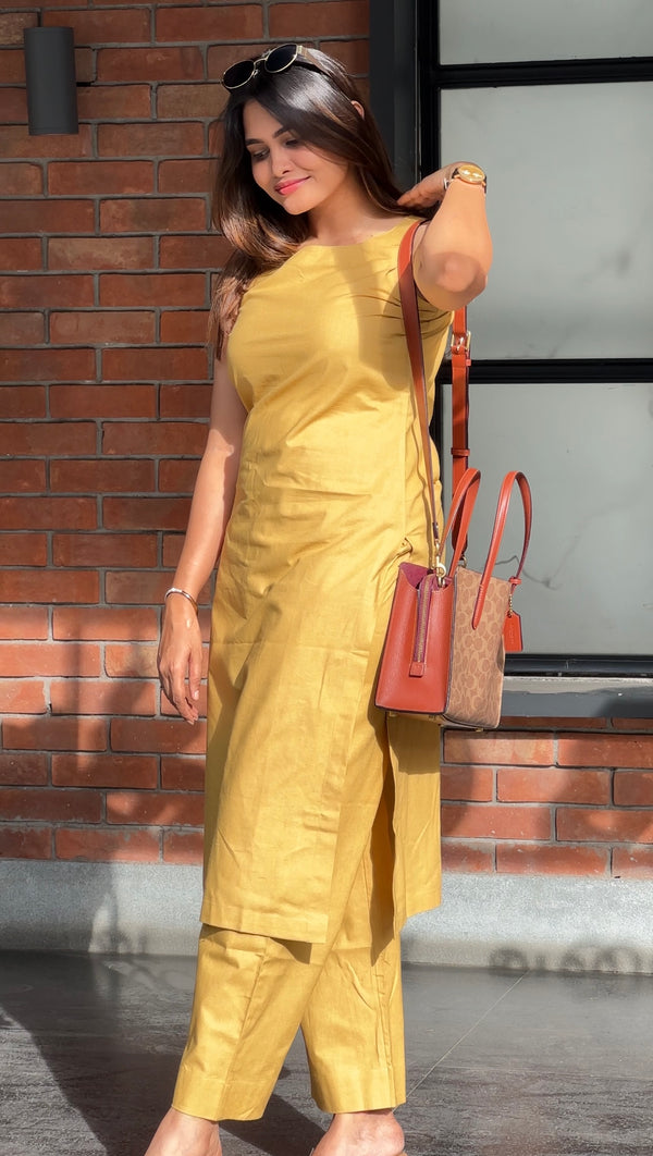 Pallavi Co-Ord Set (Cotton Linen) - 2 Colors