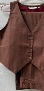 Brown Waist Coat Coord Set