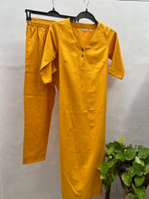 Yellow cotton Linen 2PC Set