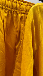 Yellow Cotton Linen 2Pc Set