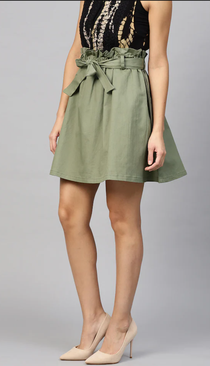 Olive Short Skirt