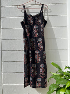 Black Ajrak Strappy Kurti