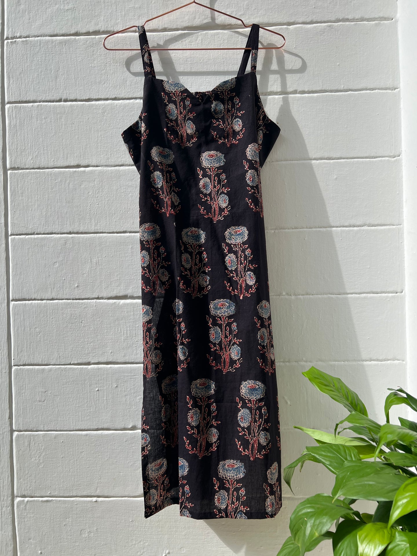 Black Ajrak Strappy Kurti