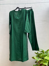 Dark Green V Neck Set